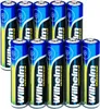 A group of AAA batteries arranged in two rows. Produktbild-Vorschau