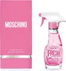A pink Moschino perfume bottle and its packaging are displayed against a white background. Podgląd zdjęcia produktu