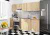 A modern kitchen with light wood cabinets, a stainless steel oven, and a black and white checkered floor. Anteprima dell’immagine prodotto