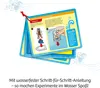Instructional cards for a water experiment, showing a pirate figure and a cup. Voir les images du produit