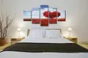 Visario Leinwandbild Rotes Herz 160x80 cm – 5-teilig, Bild Produktbild-Vorschau 2