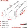 ALUMINIUM U-PROFIL 15x15x15x2 mm 160 cm ALUMINIUM PA38 + Produktbild-Vorschau 2