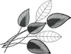 tableau mural 3D "Feuilles" en métal, noir, 55 x 84 cm, Voir les images du produit 2