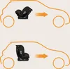Two illustrations of a car seat being placed into a car, with arrows indicating movement. Produktbild-Vorschau