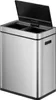 A stainless steel dual-compartment recycling bin with its lid open. Produktbild-Vorschau