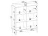 A technical drawing of a white cabinet with dimensions indicated. Produktbild-Vorschau