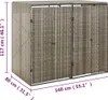 vidaXL Mülltonnenbox für 2 Tonnen Grau 140x80x117 cm Poly Produktbild-Vorschau 6