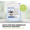 A large plastic container of cleaning product is shown, with marketing text and a green circle overlay. Produktbild-Vorschau