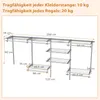 GOPLUS Wandmontierter Kleiderständer, 122-244 cm Produktbild-Vorschau 6