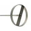 A close-up studio shot of a stainless steel fruit mill attachment for a drill. Produktbild-Vorschau