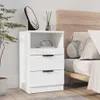 vidaXL Nočné stolíky 2 ks. Biely výrobok z dreva Náhľad obrázku produktu 3