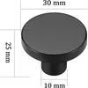 A black knob with measurement lines and dimensions. Produktbild-Vorschau