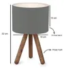 Opviq, Hochwertige Tischlampe aus 100% Holz, Dunkelgrau, 32 Produktbild-Vorschau 3