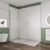 Duschspa Walk-In Dusche 90x200cm Glanzverchromt Duschwand Produktbild-Vorschau 2