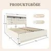 Sweiko 140 x 200 cm Rama łóżka tapicerowanego z Podgląd zdjęcia produktu 2