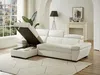 Ecksofa mit Schlaffunktion - Ecke Links - Leder - Weiß - Produktbild-Vorschau 3