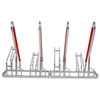 A bicycle parking rack with four spaces, shown from the front. Produktbild-Vorschau