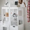 SoBuy BZR123-W Hochschrank mit Wäschesack Badezimmerschrank Produktbild-Vorschau 3