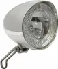 A close-up studio shot of a chrome bicycle headlight. Anteprima dell’immagine prodotto