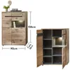 Glasvitrine >Bellano< in Viking Oak Nachbildung, MDF, Produktbild-Vorschau 3