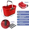 Einkaufskorb faltbar rot Aluminium Polyester 600D Produktbild-Vorschau 2