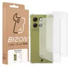A product shot of a phone case and screen protectors next to its packaging. Produktbild-Vorschau