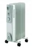 A white oil-filled radiator with fins and a control panel on a white background. Podgląd zdjęcia produktu