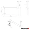 PremiumX Z-Ausleger 50cm Ø 42mm Stahl mit Schellen SAT Mast Produktbild-Vorschau 5
