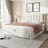 A bedroom scene featuring a bed with a tufted headboard and storage drawers. Anteprima dell’immagine prodotto