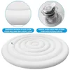 A circular inflatable hot tub cover with text overlays describing its features. Podgląd zdjęcia produktu