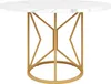 A round dining table with a marble-effect top and a geometric golden base, presented against a white background. Náhľad obrázku produktu