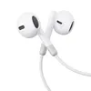A pair of white in-ear headphones with a cable. Produktbild-Vorschau