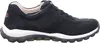 Side view of a dark blue sneaker with a white sole. Voir les images du produit