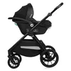 A black Lionelo Kombikinderwagen (combination stroller) with a baby car seat attached, shown from the side against a white background. Produktbild-Vorschau