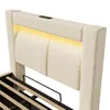 Flieks Lit Hydraulique Tapissé 90x200cm avec Prises de Voir les images du produit 9