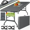 tillvex Table de jardin pliante anthracite 180x75cm | Table Voir les images du produit 1