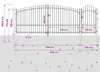 vidaXL Záhradná brána so zámkom Woerden, sivá, 150 x 400 Náhľad obrázku produktu 2