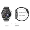 Product image showing a smartwatch and its dimensions, along with wristband size. Produktbild-Vorschau