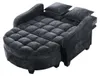 Divano letto 2 in 1 nero con poggiapiedi, tessuto Anteprima dell’immagine prodotto 15