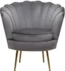 Poltrona "Floria" in velluto - 75 x 68 x 77,5 cm - Grigio Anteprima dell’immagine prodotto 1