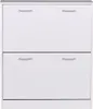 Schuhregal_ 20 Paar Schuhe_ Braun_ 4 Schuhfächer_ einfacher Aufbau_ Spanplatte und Kunststoff - KADIMA DESIGN_Farbe_ Weiß_ Größe_ 75x24x87 cm_#sku_BARWL1.347# Produktbild-Vorschau