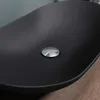 doporro Lavabo da Appoggio Ovale in Vetroceramica Nero Anteprima dell’immagine prodotto 4