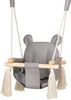 A baby swing with a bear-like design, suspended by ropes. Náhled obrázku produktu