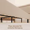 Underside view of a bed frame with wooden slats and a metal frame, showing space underneath for cleaning. Náhľad obrázku produktu