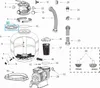 Diagram showing parts of a sand filter system with numbered labels. Produktbild-Vorschau