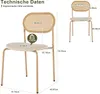 CDGlobal Esszimmerstühle 2er Set, Küchenstuhl mit Rattan Produktbild-Vorschau 5