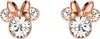 A pair of earrings shaped like Minnie Mouse heads, with rose gold bows and clear crystal faces. Produktbild-Vorschau