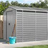 vidaXL Gartenhaus Hellgrau 191x725x198 cm Verzinkter Stahl Produktbild-Vorschau 2