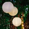 3x30cm Lampions outdoor weiß,3x Batterie LED warmweiß mit Produktbild-Vorschau 1