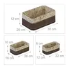 Relaxdays Aufbewahrungskorb 3er Set, Bambus, Stoffbezug im Produktbild-Vorschau 4